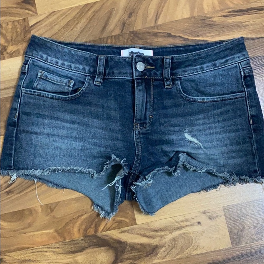 Pink denim shorts
